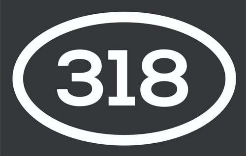 318 Area Code Sticker Louisiana Shreveport Alexandria Bossier City Pride 5"x3" - Picture 1 of 1
