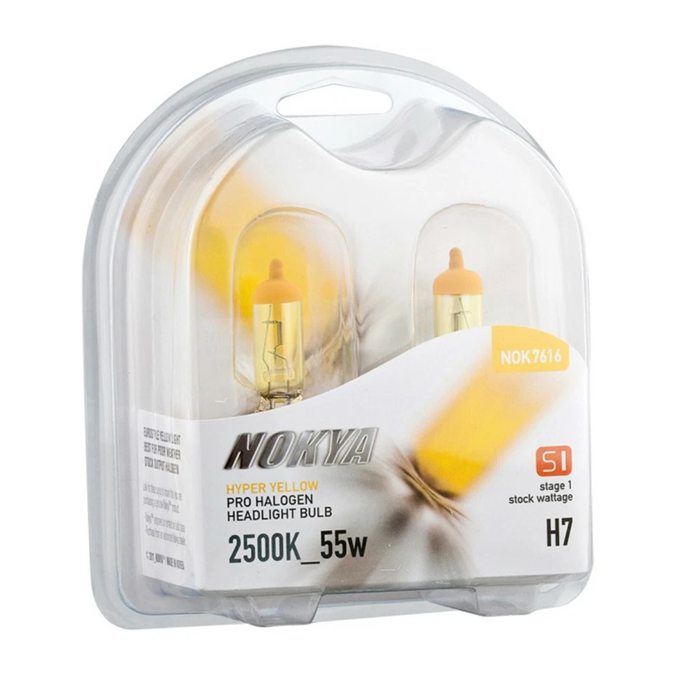 Nokya 2500K Yellow H7 Nok7616 55W Two Bulbs Fog Light Replacement Lamp Rally OE - Image 2 of 4