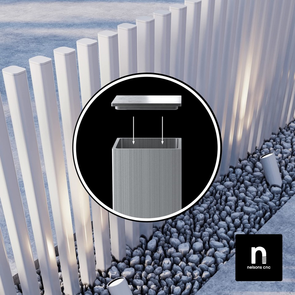 4 Pack 2x2 Inch Aluminum Radius Edge Square End Caps for Square Tubing