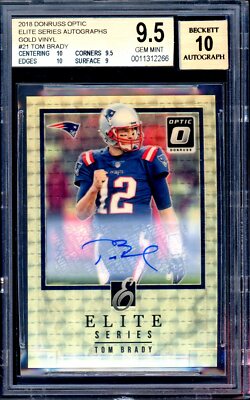 Tom Brady 2018 Optic Elite Series Gold Vinyl Superfractor Auto 1