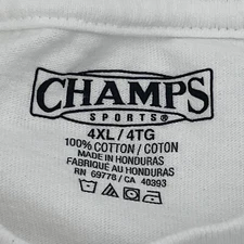 Champs Sportswear Blank White T-Shirt - XXXXL Tee - Mens SIZE 4XL - EUC