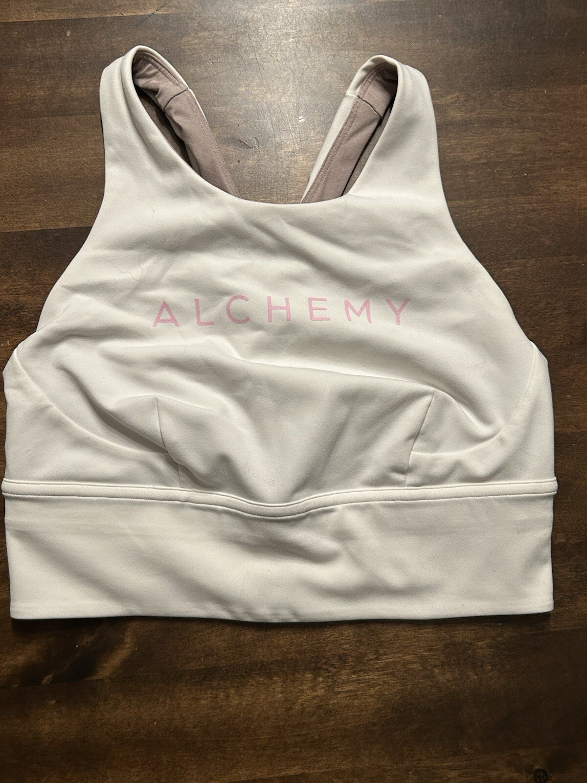 Lululemon Wunder Train Long-Line Sports Bra Medium Support *Alchemy* White Sz 6
