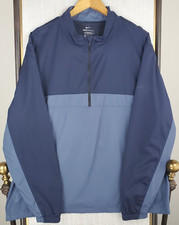 NIKE SHIELD Size 2XL Mens 1/2 Zip Windbreaker Weather Resistant Blue Golf Jacket