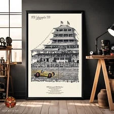 Indianapolis 500 Race History Art Print Johnnie Parsons Vintage Poster Fans Gift