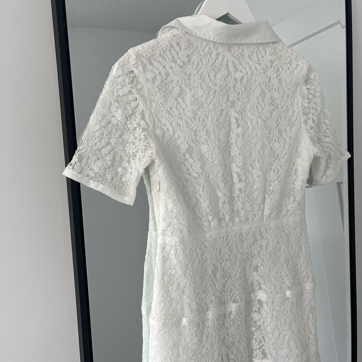 chinese dress ladies Nanette Lepore Women's Spanish Dancer Crepe and lace Dress, White, 12 at  Amazon Women's Clothing store main image 1