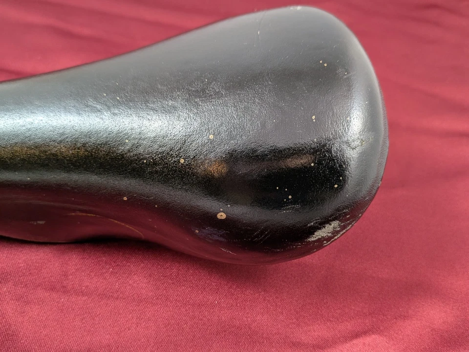 Bicicleta de Carretera De Colección Cinelli Unicanitor Cuero Sillín Negro Brillante Estrecha 28x15cm SA14 Foto 4 de 4