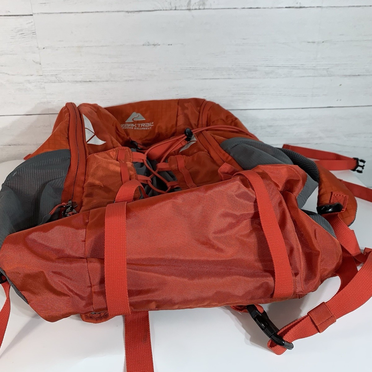 Ozark trail large backpack orange and gray 40L Crestone Daypack