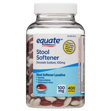 Equate Stool Softener Laxative Softgels for Constipation, 100 mg, 400 Count