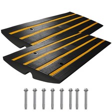 Curb Ramp, 2 Pack, 2.6" Rise, Rubber Driveway Ramps, Heavy Duty 33069 lbs Weight
