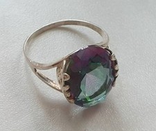 Vintage ring sterling silver 925 Size 9 Weight 4.1 g. Mystic topaz.