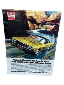 1972 Dodge Challenger Rallye Vintage Print Ad 1973 Model Muscle