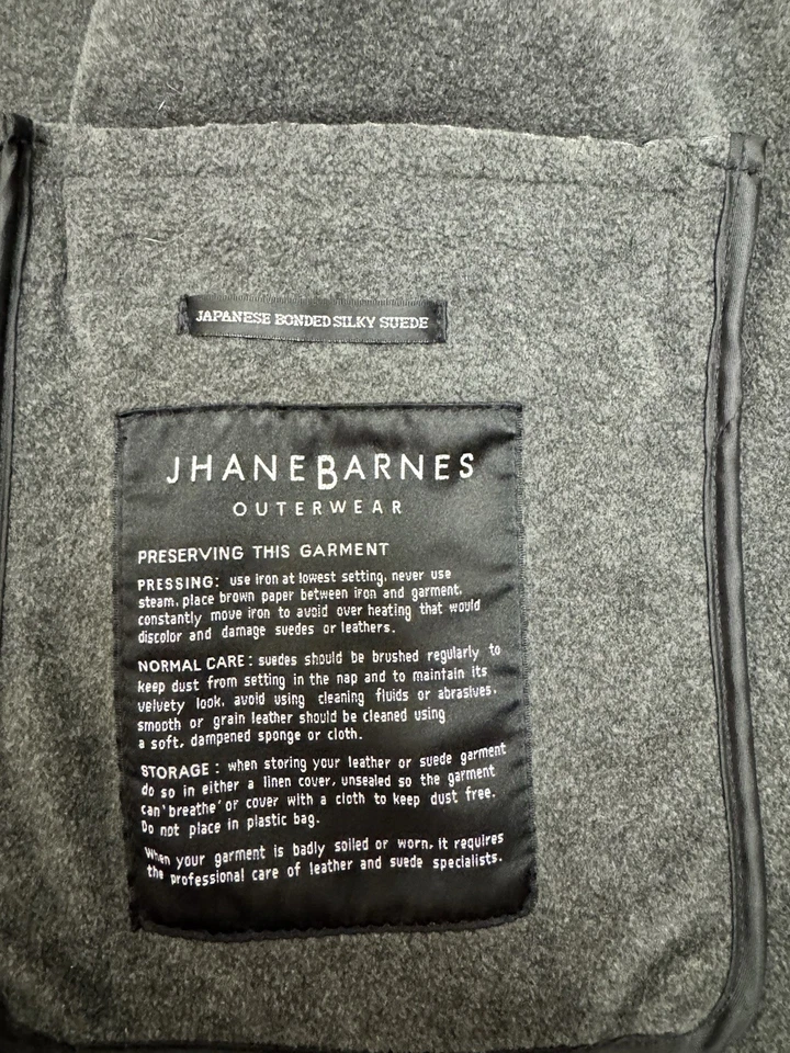 Jhane Barnes 日本粘结剪绒面革夹克男式中号羊毛领 — 第 3/4 张图片