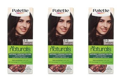 3x Palette naturals Permanente Color Creme 3-0 Dunkelbraun EAN6281031246177