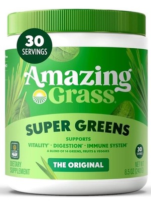 Amazing Grass Greens Blend Superfood Supplement 30 Servings 240g 8.5oz - New