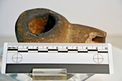 XLG Native American/Indian Ceremonial Clay Pipe, Mohican Nation, NY State, AACA
