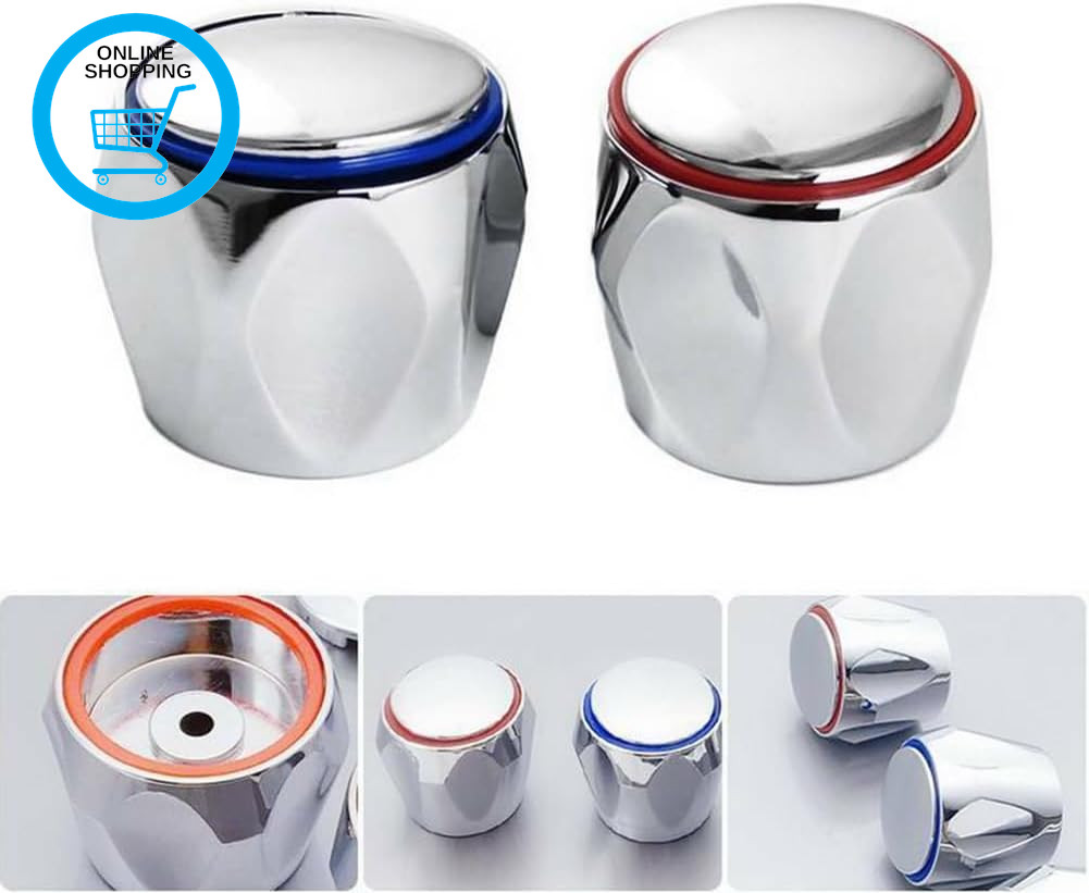 2 Sets Faucet Handle Knob Replacement Sink Tap Standard Hot Cold Tap Top Head Co
