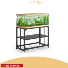 NEW 40 Gallon Fish Tank Stand Metal Aquarium Stand 36.5x18.5x29.5in 660lb Black