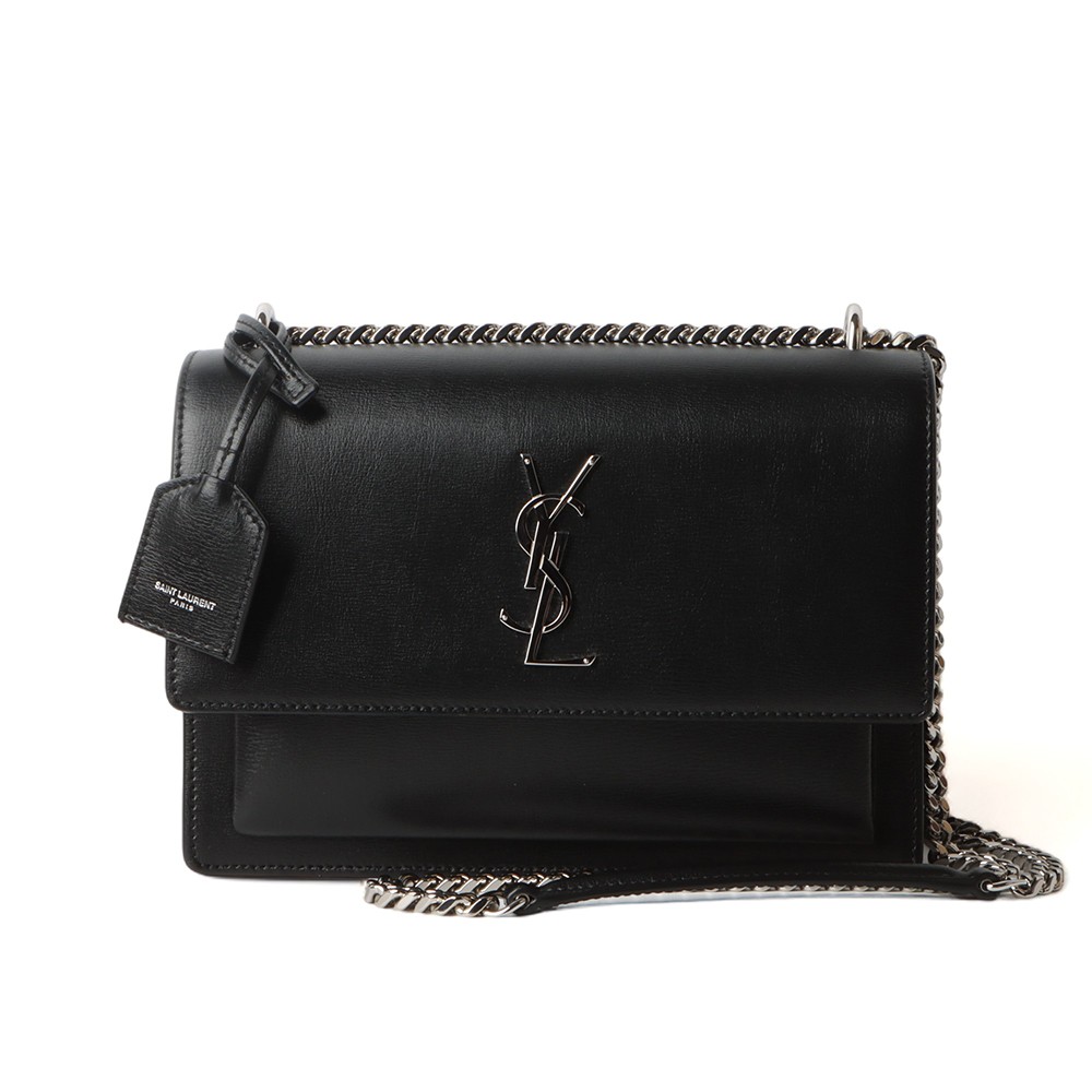 Saint Laurent Monogram Sunset Bag borsa media argento borsa a tracolla 442906 69560204