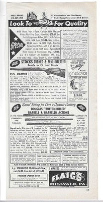 1966 Flaig's Sporting Goods Gun Shop Millvale, PA & Hornady Bullets Vintage Ads