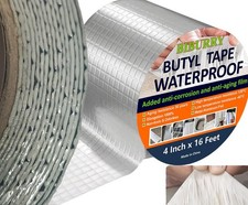 Butyl Waterproof Tape, 4" x 16' Aluminum Foil Sealant Tape for Leak-Proof Pat...