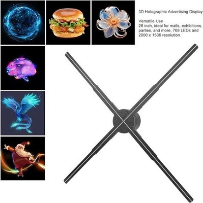 3D Holographic display 25.6   HD image  for advertising logo ,pictures or videos