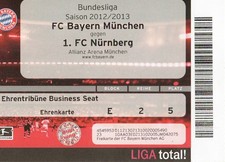 Eintrittskarte FC Bayern-1. FC Nürnberg und Parkschein