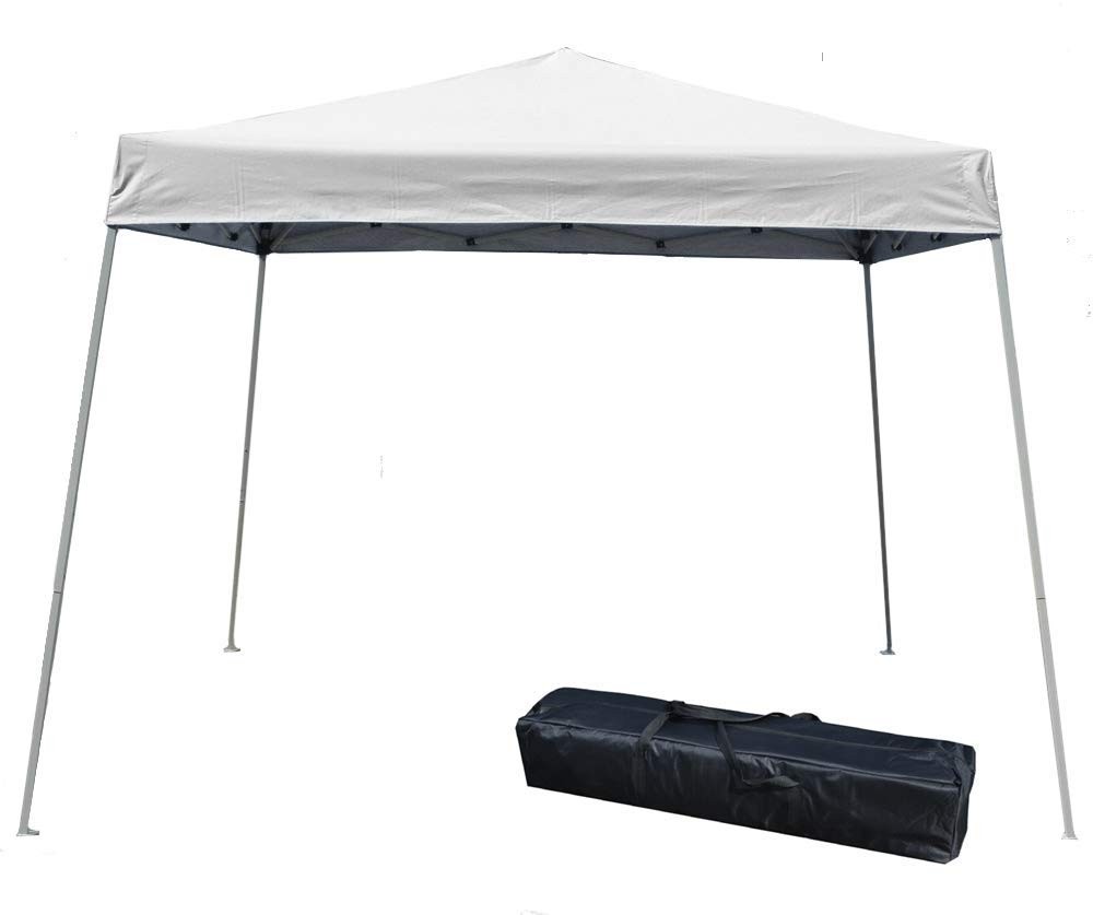 040000001 Slant Leg Canopy, 10' x 10', White-No Sidewall