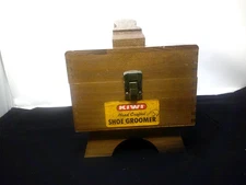 Vintage Kiwi Hand Crafted Shoe Groomer Wooden Shoe Shine Box.  AS IS