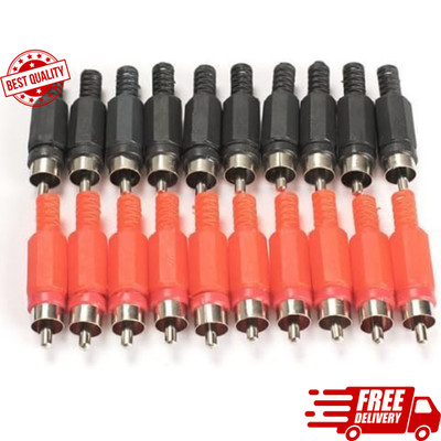 20PCS Solder RCA Plug Male Audio Video Adapter Connector Professional