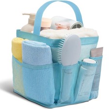 Shower Caddy Portable for College Dorm Room Essentials Girls with 9 Blue