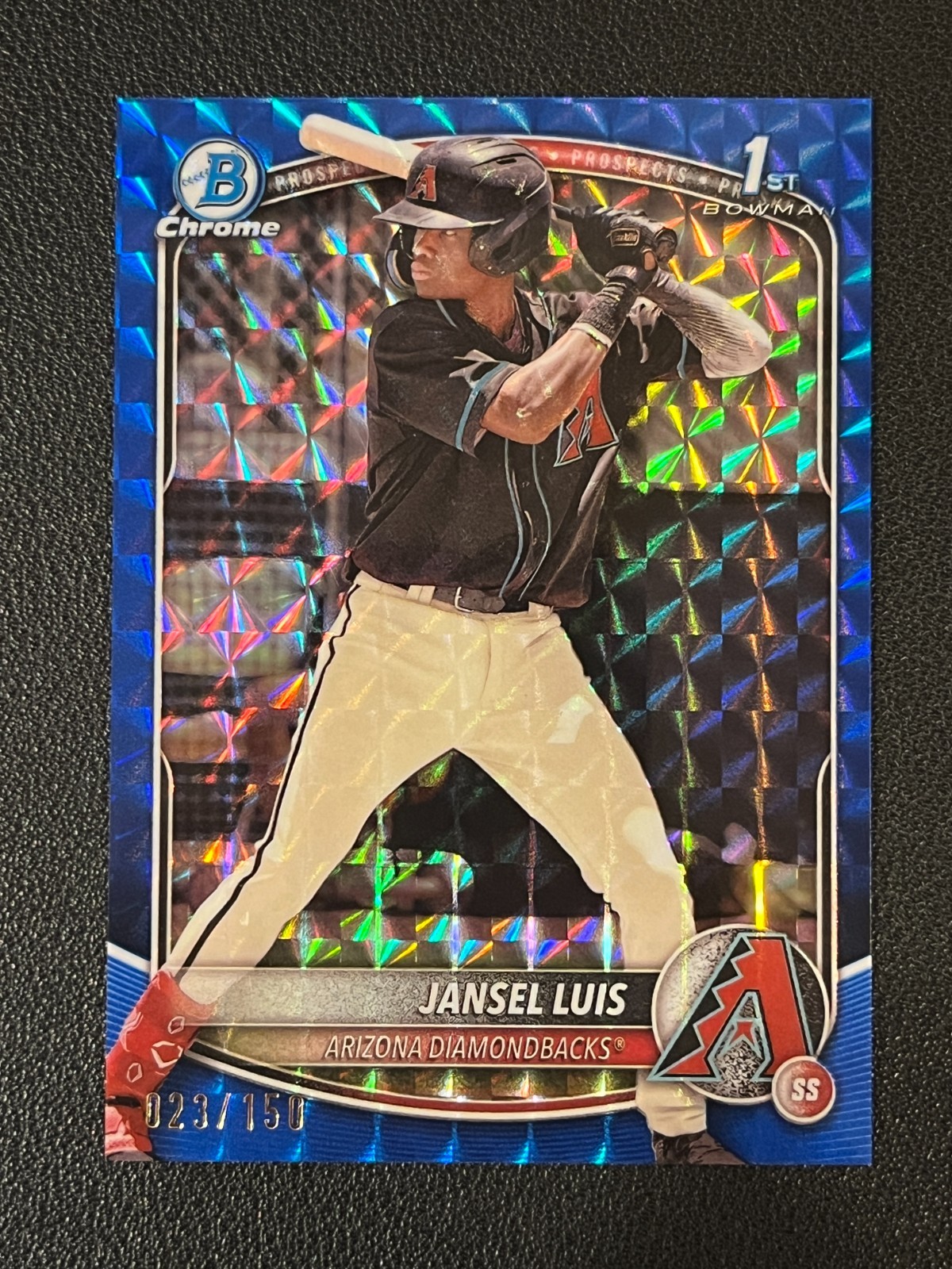 Jansel Luis 2025 Bowman Chrome 1st Blue Geometric Refractor /150 Diamondbacks
