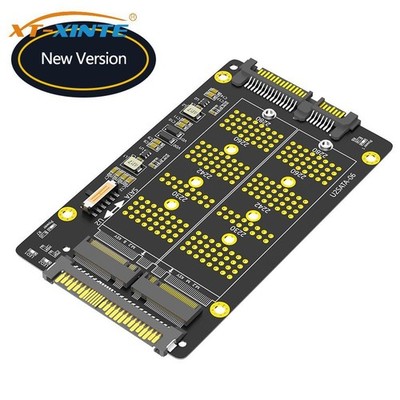 M.2 NGFF SATA SSD to SATA 2in1 Combo M.2 NGFF NVME PCI-E SSD to U.2 SFF-8639 New