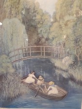 Kunstdruck Heide Dahl "Kinder im Ruderboot"