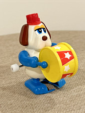 Vintage TOMY Dog playing Drum Wind up Toy