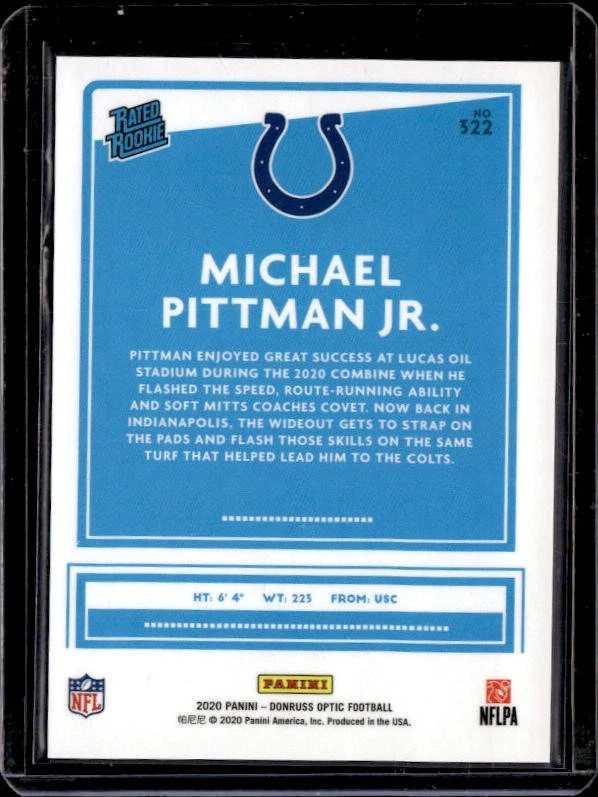 2020 Optic Rated Rookie Variations Michael Pittman Jr. #322 Colts - Image 2 of 2