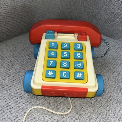 VTG. 1970 S CHICCO TODDLER PUSH BUTTON PULL TOY TELEPHONE, Super Cool! WOW