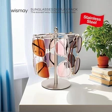 Sunglasses Organizer Display Stand, Eyeglass Holder Rack for 12 Pairs of Glasses