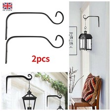 2x Heavy Duty Garden Metal Hanging Basket Brackets Plant Hanger Hook Wall Decor