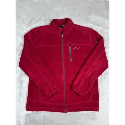 Greg Norman Fleece Jacket Red Five Iron Full Zip Tasso Elba Mens Size M