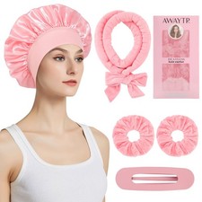 Velvet Heatless Hair Curler Set - 5Pcs No Heat 1 Count Pack of 5 , Deep Pink