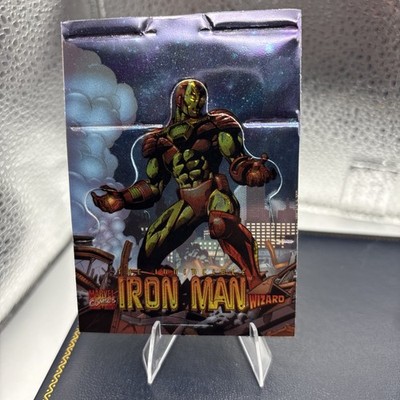 1997 Marvel Comics IRON MAN Pop-Up Wizard Magazine Die-Cut Chromium Promo MINT