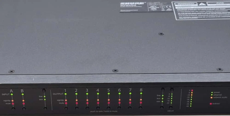 Shure MXWANI8 8-Channels Audio Network Interface | Dante-Enabled Wireless System - Image 3 of 4