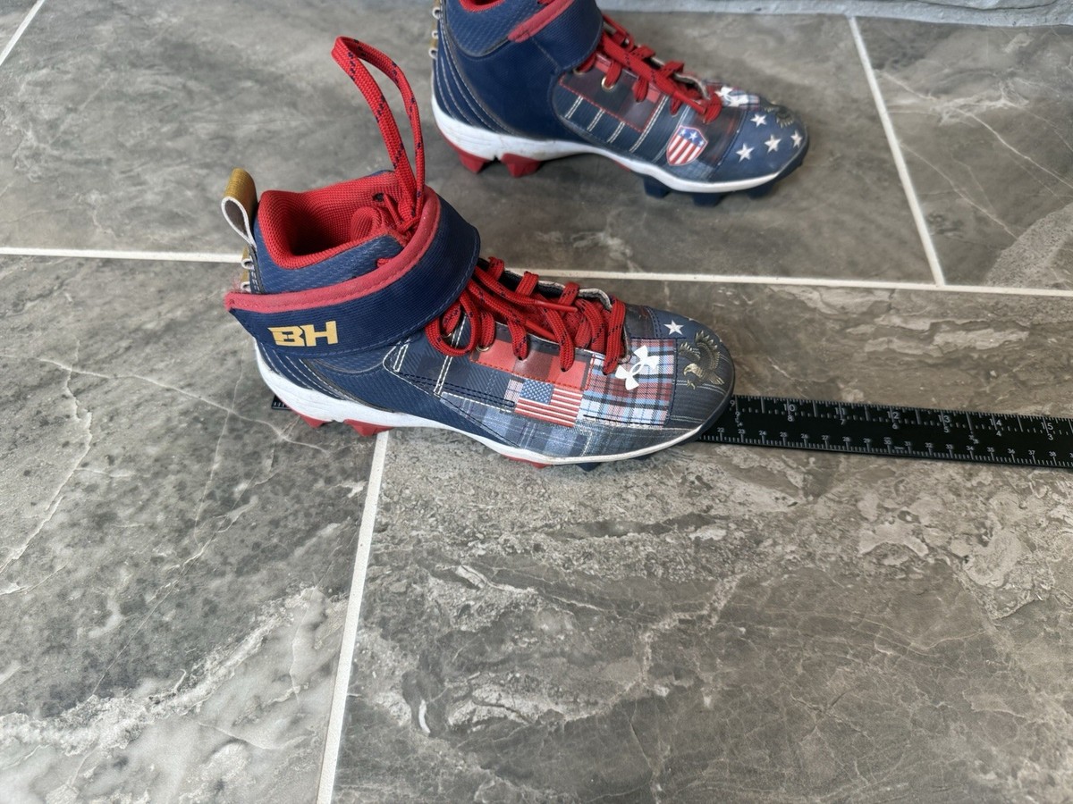 Multicolored Under Armour baseball cleats Bryce Harper 1Y American