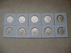 1964 Kennedy Half Dollar 1/2 Roll  - 10 coins - 90% Silver Circulated condition