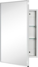 16.5'' x 24'' Chrome Recessed and Surface Mount Bathroom Medicine Cabinet