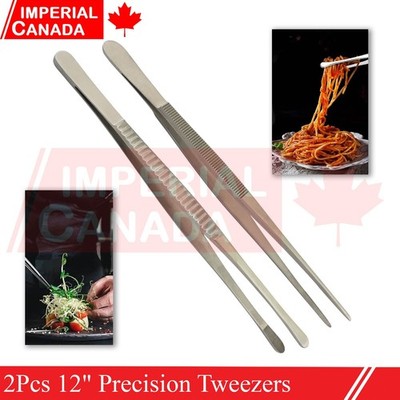 2 Pcs 12'' Precision Tweezers Kitchen Tongs Cooking Sea Food BBQ Long DS-2436