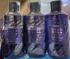 DEEP OCEAN LOT OF 3 SHOWER GEL WASH FACE  BODY BATH AND BODY WORKS MENS, NEW