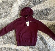 Nike Maroon Pullover Hoodie Men's Small Long Sleeve Hooded Logo Pockets
