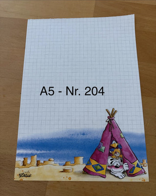 Diddl A5 Blockblatt/Block Nr. 204 kariert, Motiv Maus im Tipi (Diddl)