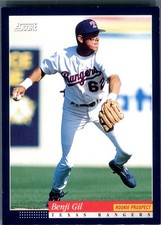 1994 Score Benji Gil #606 RC Rookie Prospect Texas Rangers MLB Baseball Card MLB. rookie card picture